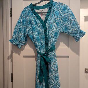 VOY Teal eyelet dress NWT